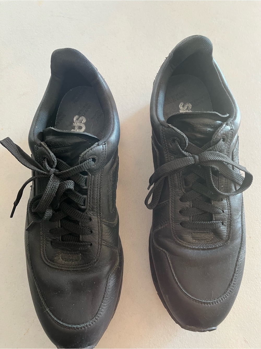 SAS Black Leather Lace-Up Sneakers - Picture 2 of 9
